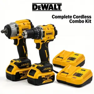 1 set of DEWALT drill and impact wrench combination for home decoration and woodworking enthusiasts, outdoor deck mini compact body, steel frame and farm equipment care industrial impact gun, home decoration tools