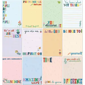 12 count Empowering Sticky Note Pads 3" x 4" Motivational Educator Sticky Notes Inspirational Self Stick Note Pad Funny Sticky Notepad Appreciation Gifts for Teacher Office Student (Kindness)