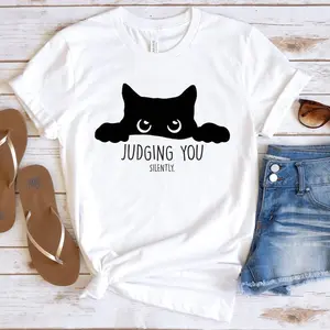 Sarcastic Cat T-Shirt - Judging You Silently - Humorous Pet Lover Graphic Tee H9H