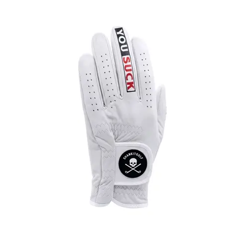 SHANKITGOLF- You Suck Golf Glove - Full Cabretta Leather Glove, Adjustable Fit, and Comfortable Design for Competition