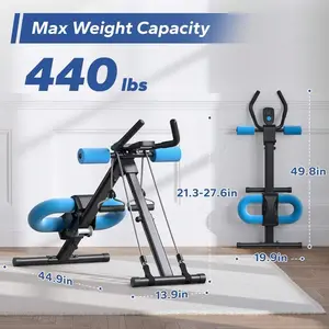 AB Fitness Equipment, AB Machine for Home Gym, Height Adjustable AB Trainer, Foldable Fitness Equipment, Abdomen Trainer AB Training Machine