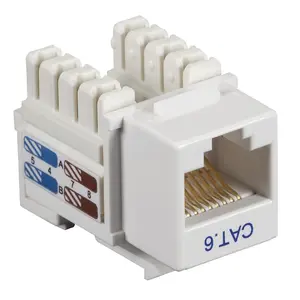 Black Box Connect CAT6 Keystone Jack - Unshielded, RJ45 (White, 25-Pack)