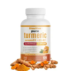 Turmeric Curcumin 1000mg 95% Curcuminoids with Black Pepper & MCT Oil for Ultimate Absorption 120 Vegetarian Capsules