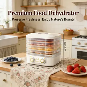 1pc Home Kitchen Pet Food Maker Food Dehydrator Machine Small Capacity 5-Tray for Fruits, Vegetables, Meat, Jerky, Dog Treats, Snacks Dryer Digital Adjustable Temperature Timer Dried Fruit Processor