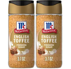 McCormick Finishing Sugar, English Toffee, Limited Edition, Rich & Buttery Sweetness for Hot Chocolate, Cookies, Cake, Pie, Cocktails, and More, 3.7 oz (Pack of 2)