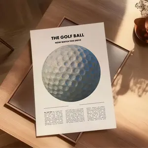 Golf Ball PRINTED Poster _ Vintage Style Golf Art Print _ Sports Wall Decor _ Golf History _ Golf Fan Gift