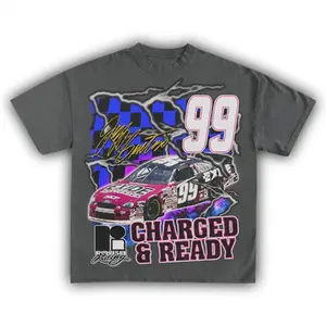 Nascar Racing 99 TShirt, Vintage Race Car Graphic Charged and Ready Design, Soft Cotton Fabric, Unisex Fit for Men Women Racing Fans, Perfect Gift for NASCAR Lovers
