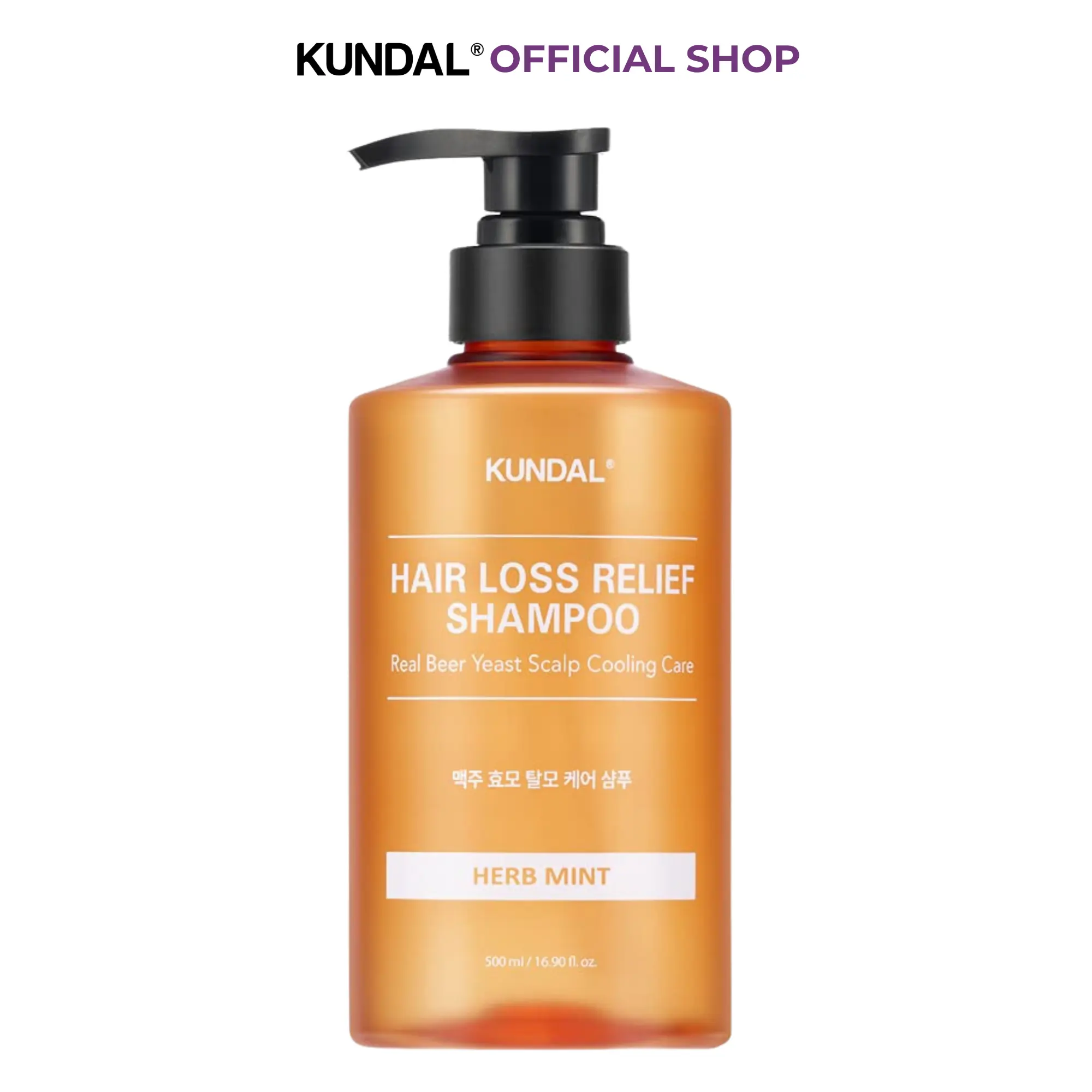 [KUNDAL] Beer Yeast Scalp Relief Shampoo 10.14fl. oz. Herb Mint Beer Yeast Biotin Shampoo for Hair Regrowth, Hair Loss Thinning Relief, Hair Volume Root Enhancer