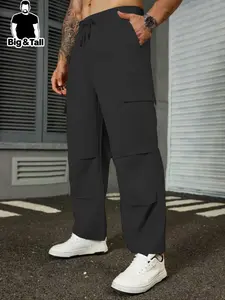Men's Plus Size Work Pants, Fashion Versatile Outdoor Casual Wear, Large Pockets Design, Waterproof Sports Pants, Training Pants