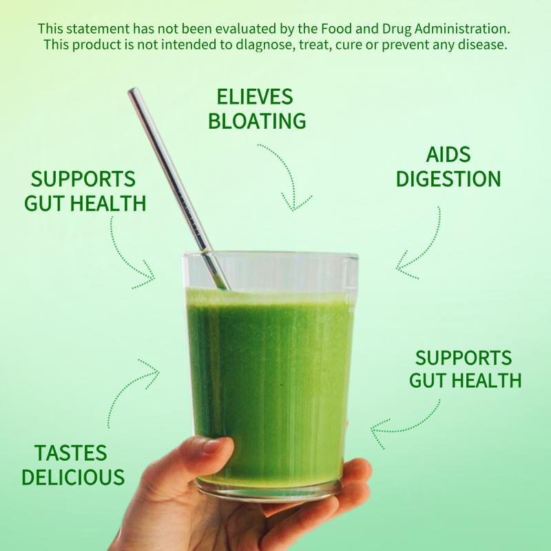 Vigooor New Upgrade, Green Superfood Powder - Digestive Support, Intestinal Health, Relieve Bloating, Contains Probiotics and Antioxidants, No Added Sugar, No Additives, 240 oz Can, One Scoop is about 8 oz, 30 Days, Blender Included (Battery Not Included)