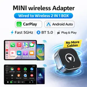 2026 New Upgraded Wireless CarPlay Adapter for iPhone/Android – Mini Size, Dual-Band 2.4G/5G, Bluetooth 5.0, Instant Connection & Hands-Free Calling