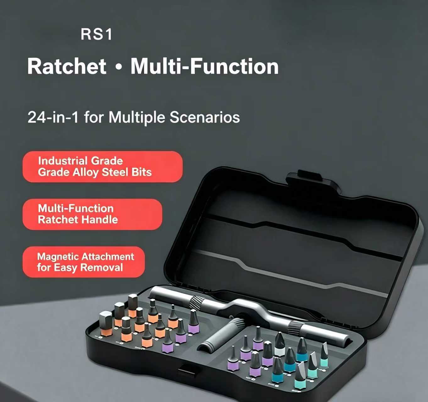 Ratchet· Multi-Function 24-in-1 for Multiple Scenarios basin wrench handy man tools brushless impac pipe bathroom plumbing installation automotive repair tire change special torque click adjustable spud double-head torx spanner click torque wrench drive