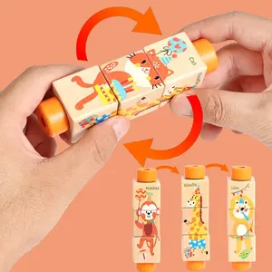 Intelligent Toddler Rotating Wooden Toy, Enhances Fine Motor Skills, Rich Sensory Stimulation, Perfect Christmas and Birthday Gift, Toddler Blocks