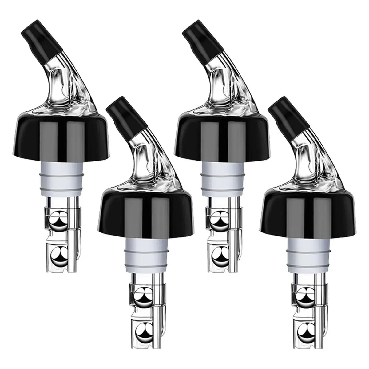 4PCS 1oz Automatic Bottle Pourers – Measured 30ml Pour Spouts with Dust Caps for Home Bar