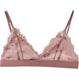 Womens Bra No Underwire Lace Unlined Demi Triangle Bralettes