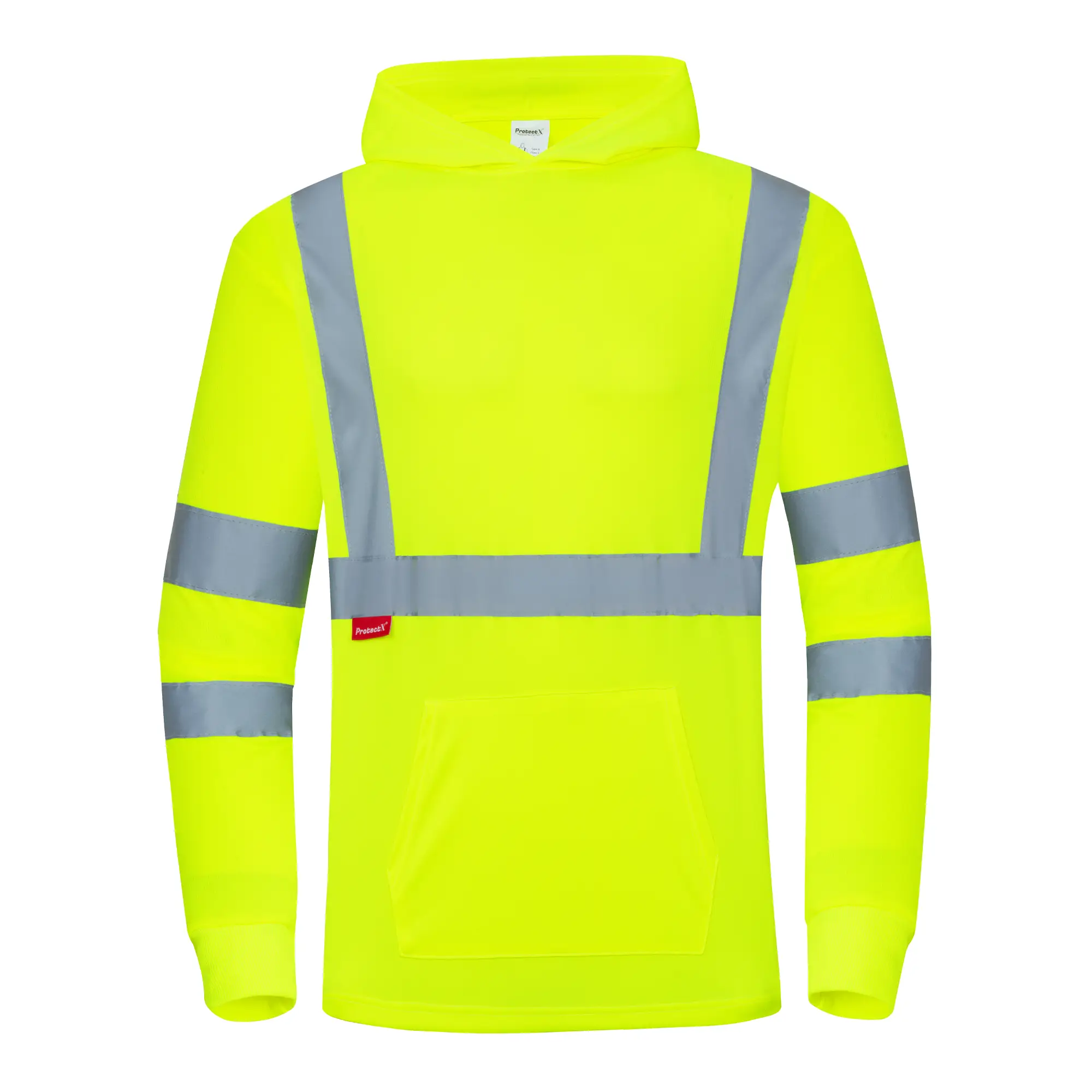 ProtectX Men's High Visibility Light Weight Hooded Long Sleeve Safety Shirts for Construction 3-Pack Menswear Reflective Clothing Uniforms Workwear
