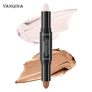Smooth Double-Ended Contour Stick, Concealer & Brightener 2-in-1, Natural Dimensional Sculpting, Long-Lasting & Sweat-Resistant, Ideal for Beginners Quick Makeup