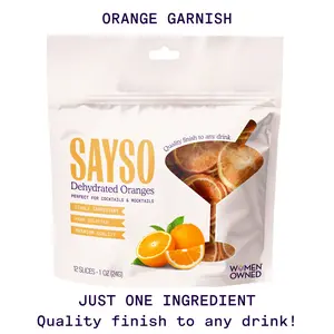 Sayso Drink Garnishes - Orange or Lime - Single Ingredient - Freshly Dehydrated - 12 slices per bag