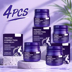 4PCS Protein Hair Straightening Cream – Long-Lasting Smooth Hair, Frizz Control & Silky Straight Finish