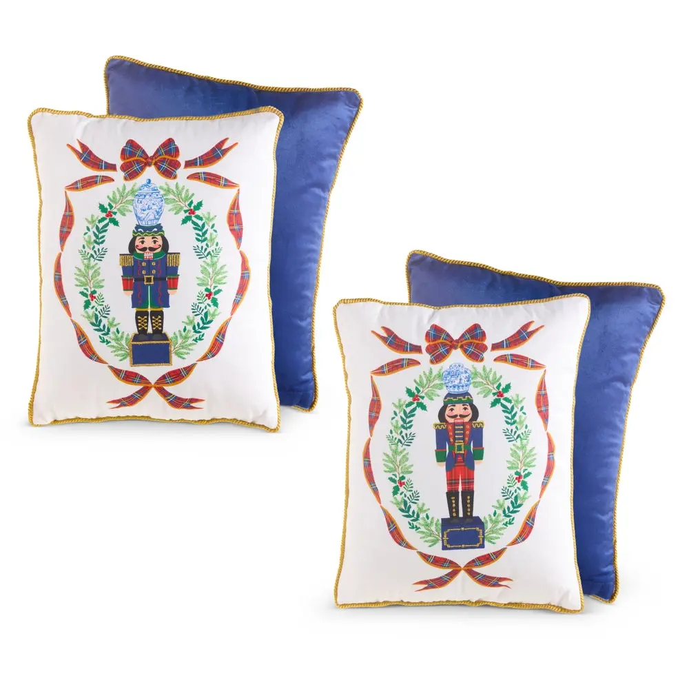 16" Noble Nutcrackers Pillow - Removable Cover Polyester