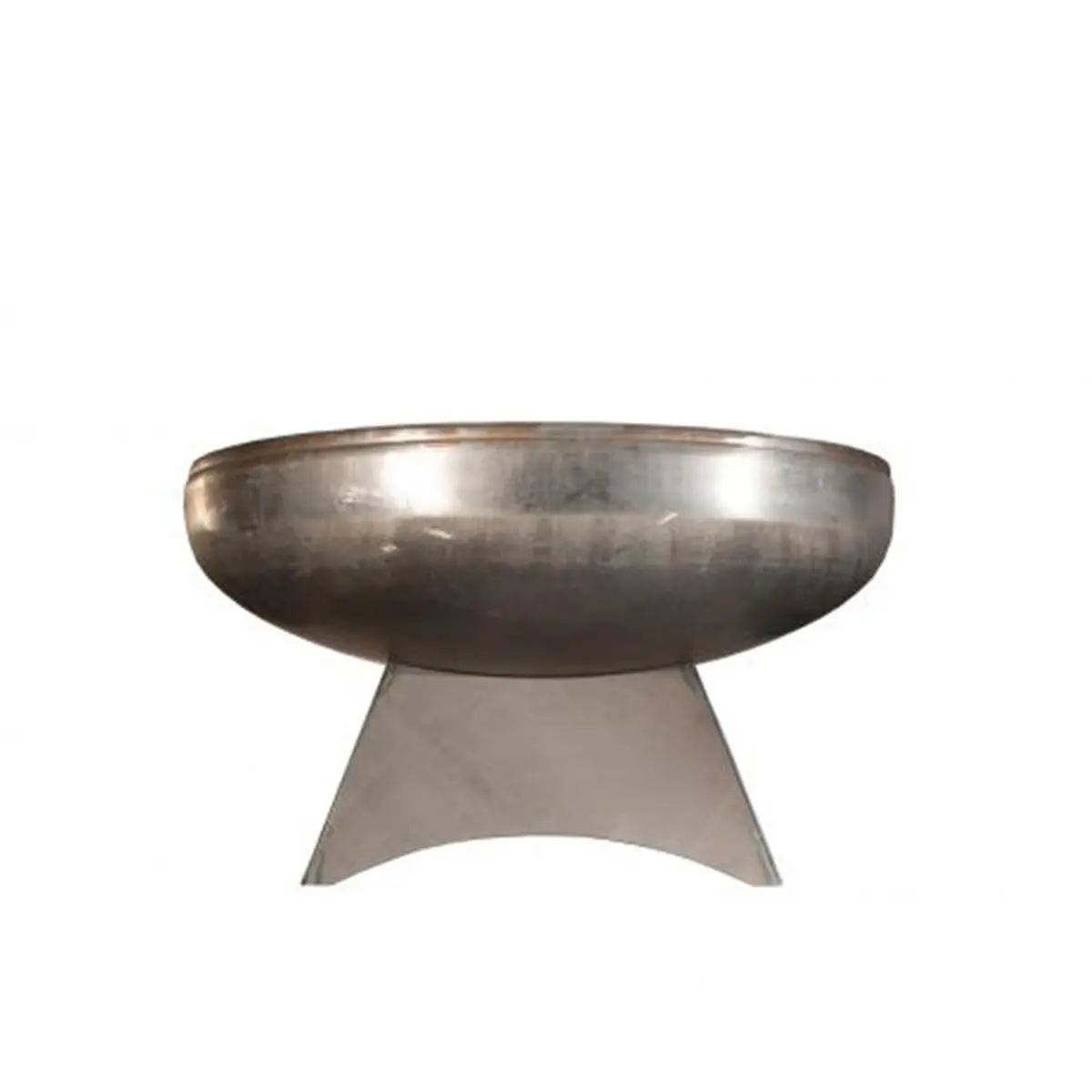 Ohio Flame OF24LTY-SB 24 inches Metal Freestanding Outdoor Fire Pit - Standard Base, Bold Look, Rain Drain, Weather-Resistant, No Maintenance Required, Natural Iron Oxide Patina, American Steel Open Flame Fireplace, Round