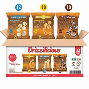 Drizzilicious Variety Pack French Toast Cookies & Cream 32 Pack Made with Avocado Oil Veg