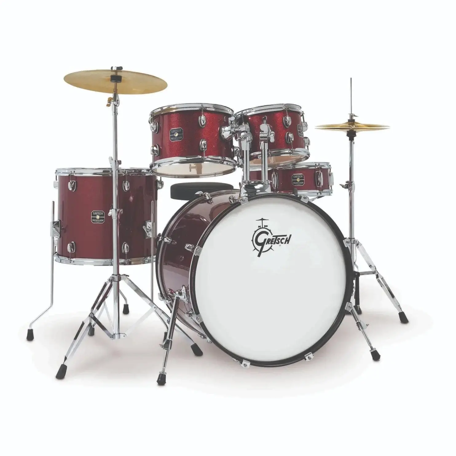 Gretsch Renegade 5pc Drum Set Ruby Sparkle w/Hw & Cymbals