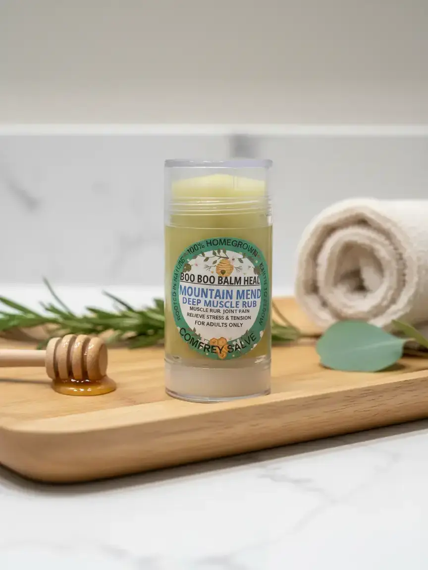 BOO BOO BALM HEAL MOUNTAIN MEND- Natural Therapy Gel Roll-On with Peppermint Mix for Muscle Joints, Coconut-Infused Personal Care Wellness Treatment