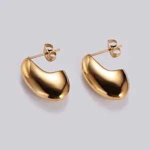 Chunky Gold Dome Stud Earrings
