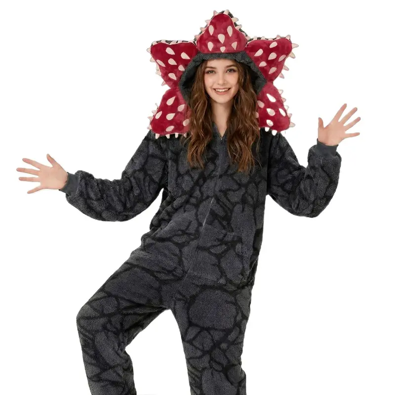Soocosisx 2026 Monster-Inspired Plush Hooded Onesie Pajamas – Cozy One-Piece Costume Sleepwear for Kids & Adults