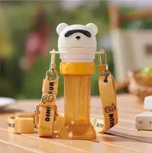 2-in-1 Cute Bear Bottle Cap with Straw (Fits 28mm & 35mm) – Leak-Proof Drinking Lid for Water & Soda Bottles, Perfect for Makeup, Gym & Outdoor Use