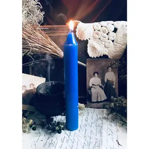 Dark Blue Wisdom Truth Pack of 12 Wicca Occult Witch Ritual Spell Chime Candles