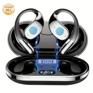YYK-Q39 Wireless Earphone BT 5.4 OWS Waterproof Sports Earphone with AI Function Enabled Call Noise Reduction Lightweight Connectable to Apps iOS Android Black Electronic