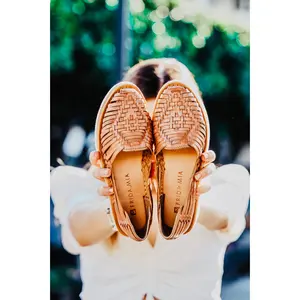 Women's Huarache Sandals Handmade in Mexico Natural Leather Comfortable & Breathable Genuine Leather Footwear - Shoe