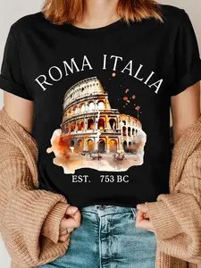 Wo Casual Short Sleeve T-Shirt - Rome Italy Coloss