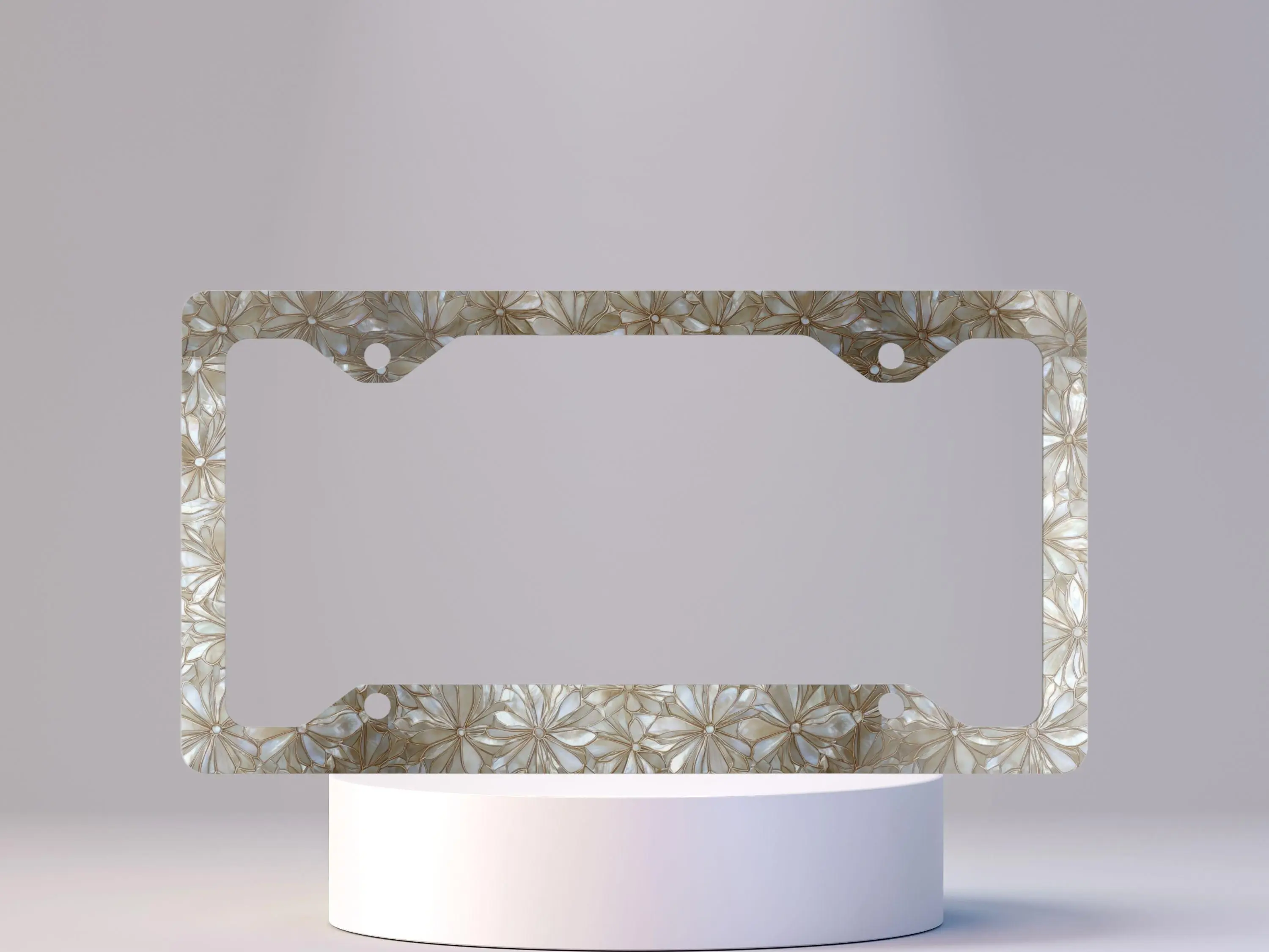 Stained Glass Car License Plate Frame, Automotive Registration Plate Holder, Car Decor Gift