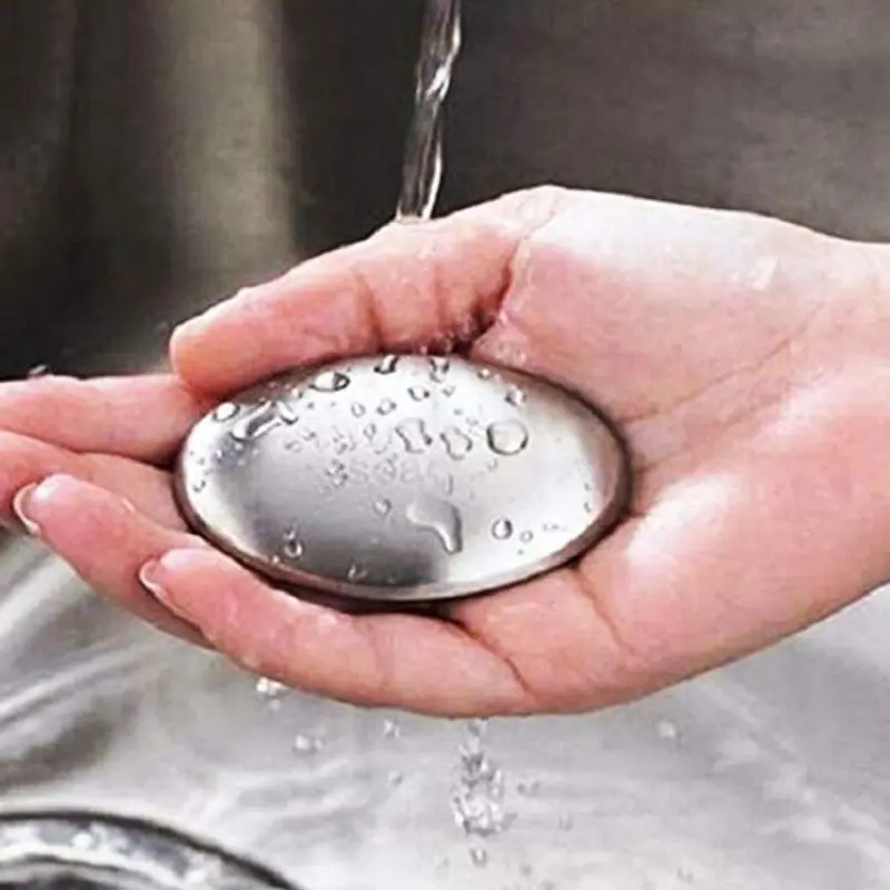 Stainless Steel Deodorizing Soap Bar for Hands - Odor Eliminator for Onion, Fish & Kitchen Smells | Food-Grade 304 Steel | Lasts 10 Years, Durable, Chemical-Free, Travel-Size | Removes Stubborn Odors from Skin & Fridge