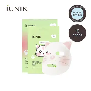 IUNIK Centella Family Calming Mask for Kids | Cooling & Moisturizing for Sensitive Skin | 10 Vegan Sheets