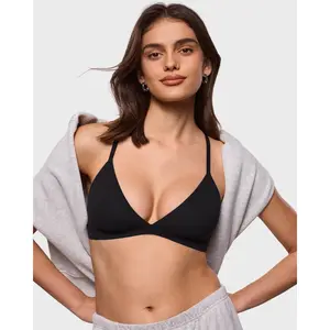 INLYRIC Women's Inbarely Soft Triangle Racerback Bralette - No Padding Unlined No Underwire Comfort Everyday Plunge Bralette SpringStatements