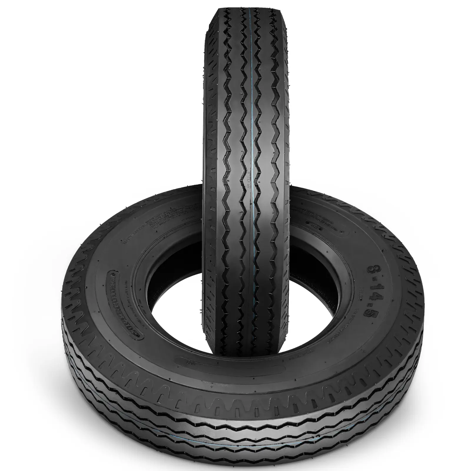 Heavy-Duty Auto Replacement Trailer Tires Set, 4.80-12 Size, 6PR Ply Construction, C/E Rating, All-Weather Durability, Easy Install, Reinforced Sidewall, Universal for Utility & Boat Trailers