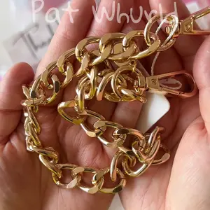Chunky Gold-Tone Aluminum Bag Chain | 18" Versatile Handle &  Decor