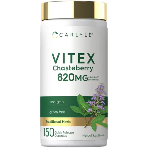 Carlyle Vitex Chasteberry Supplement - 820mg - 150 Capsules - Vitex Agnus-Castus Fruit for Women - Non-GMO, Gluten Free