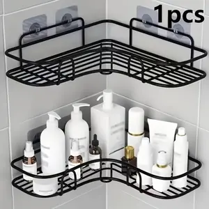Wall Corner Shower Rack, Multi-Layer Wall-Mounted Bathroom Storage Shelf, Space-Saving Design, Durable Finish, Modern Bathroom Solution