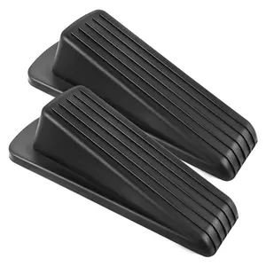 Rubber Door Stoppers for Bottom of Door on Floor, Premium Rubber Door Stopper Wedge, Multi Surface, Sturdy Stackable, 4.85" L x 2.2" W x 1.2" H