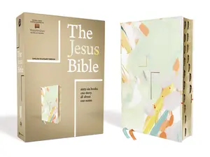 The Jesus Bible Artist Edition, ESV, (With Thumb Tabs to Help Locate the Books of the Bible), Leathersoft, Multi-color/Teal, Thumb Indexed by Passion Publishing||Zondervan [Leatherbound Book]