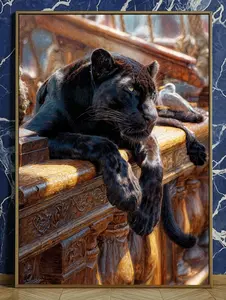 Art Print Museum Quality Paper Wall Decor Unframed Black Panther Big Cat Wildlife Art Exotic Animal Dark Aesthetic Luxury Decor Animal Wall Art Jungle Cat Elegant Decor Modern Masculine Decor Statement Art Predator Art Home Decor Unique Gift Idea