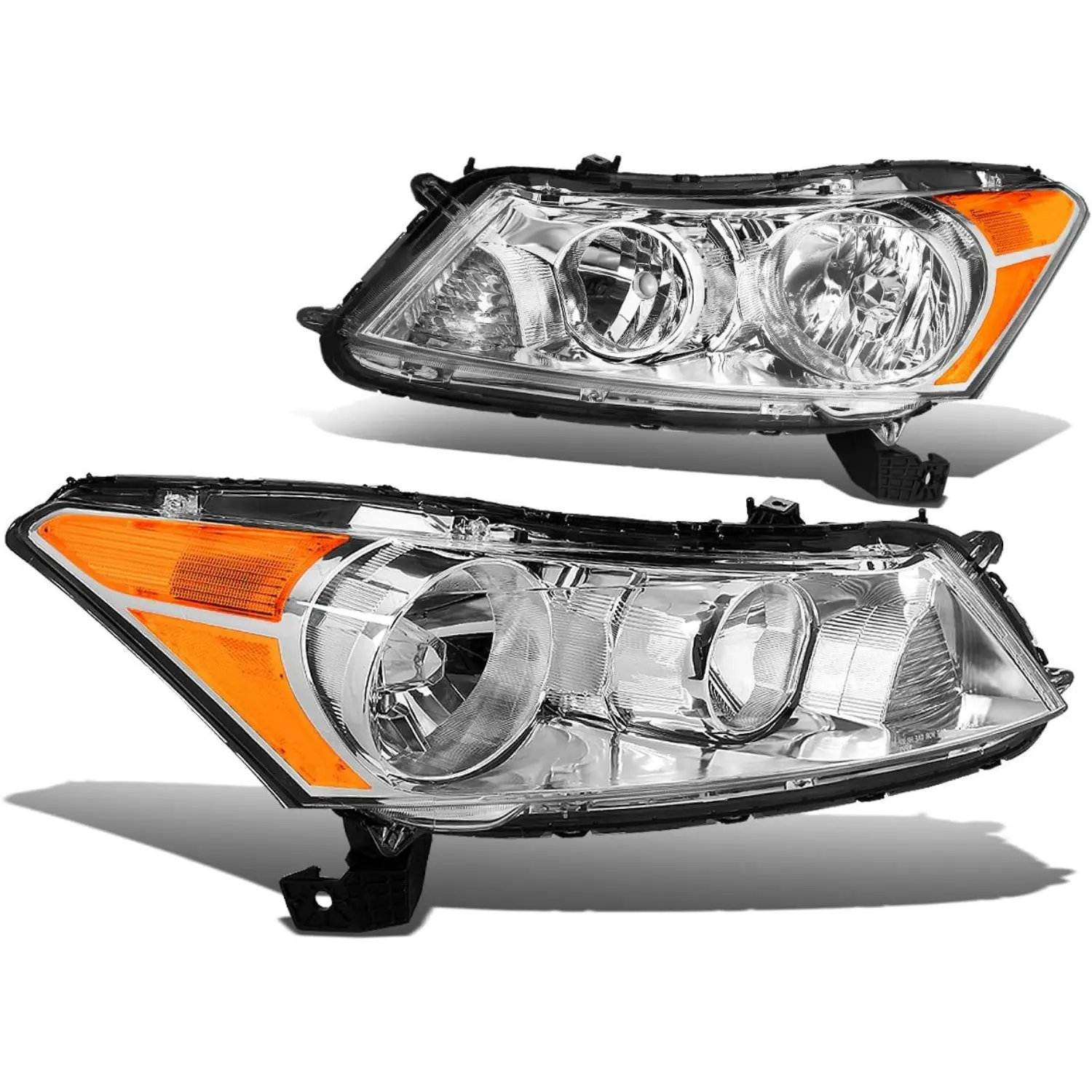Fit For  2008-2012 Honda Accord Sedan 4-Door LX LX-P HFP EX EX-L  Headlamp Replacement Driver and Passenger Side, 33100TA0A01 33150TA0A01 HO2502130 HO2503130, Halogen Lights, Headlights, Car Headlights, Abs/Pc Lens
