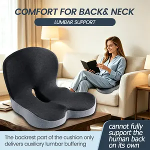 CYDriveMate Seat Cushion Memory Foam Non-Slip Car Long Drives Back Support Pillow Skin-Friendly Office Chair Lumbar Pad Extended Zipper Easy Remove Washable Cover Travel Desktop Computer Gaming Seat Cushions Premium Cozy Gifts for Men Women