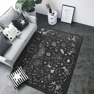 Skeleton Bat Butterfly Gothic Aesthetic Area Rug
