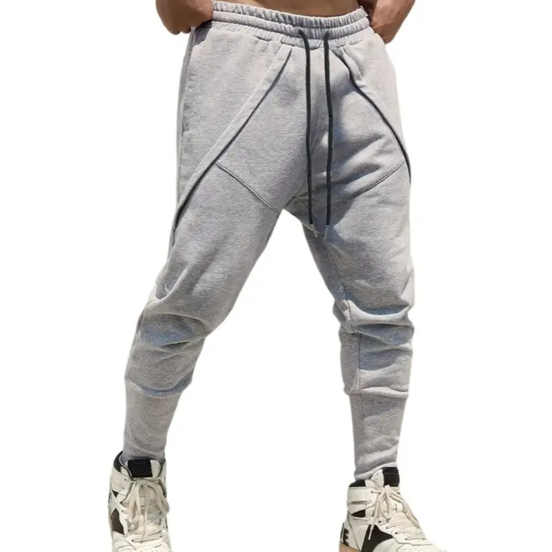 Men’s High-Street Streetwear Functional Patchwork Jogger Pants - Autumn Casual Comfy Machine-Washable Men’s Pants, Loose-Fit Flattering Harem Style, Cool Athletic Design, Elastic Drawstring Waistband, Tapered Ankle Cut, Casual Men's Pants
